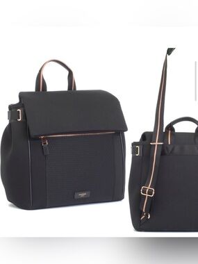 Storksak St. James Convertible Diaper Bag in Black- Backpack- GUC Baby Bag